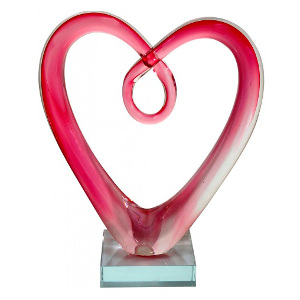 glasskulptur hjärta - Bröllopsgåva